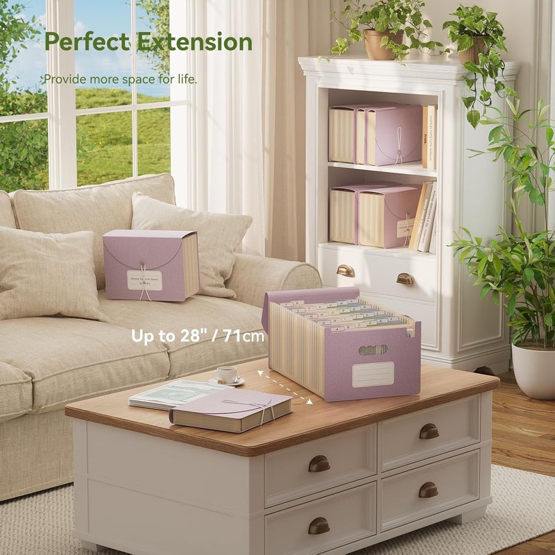 EcoStash Accordion File Organizer, 26 Pockets Wheat Straw Expanding File Folder, Monthly Bill Receipt Organizer, A-Z Tabs, 100% BPA Free, Return to Nature, Healthy Living-Lavender Purple - Image 5